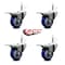 Service Caster 3'' Blue Polyurethane Swivel 7/16'' Stem Caster Set with Total Lock Brake, 4PK SCC-GRTTL20S314-PPUB-BLUE-716138-4 - alternate 3